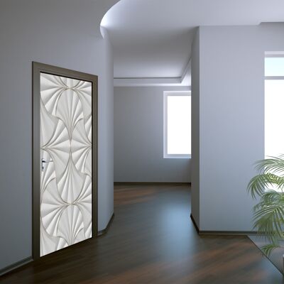Paneles en forma de concha Adhesivo para puerta Despegar y pegar Vinilo Envoltura para puerta Decoración artística