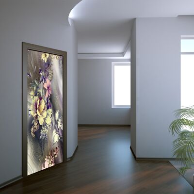 Ramo de flores Etiqueta de la puerta Peel & Stick Vinilo Puerta Wrap Art Décor