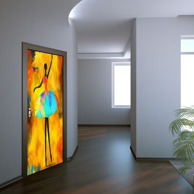 Adesivo per porta con figura danzante Peel & Stick Vinyl Door Wrap Art Decor