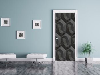 Autocollant de porte en métal noir à pois dorés Peel & Stick Vinyl Door Wrap Art Décor 4