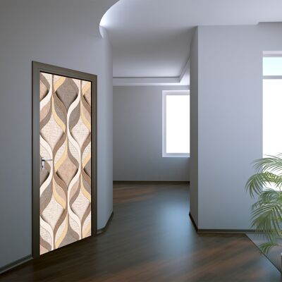 Adesivo per porta di design marrone Peel & Stick Vinile per porta Wrap Art Decor