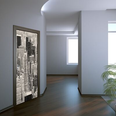 Manhattan Street Door Sticker Peel & Stick Vinyl Door Wrap Art Décor