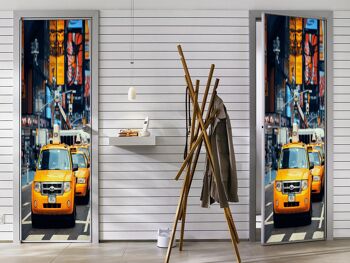 Autocollant de porte Taxis jaunes Peel & Stick Vinyl Door Wrap Art Décor 3
