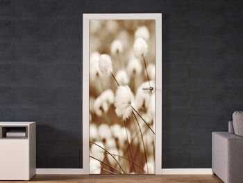 Blooming Cotton Grass Door Sticker Peel & Stick Vinyl Door Wrap Art Décor 2