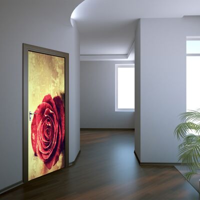 Autocollant de porte rose vintage Peel & Stick Vinyl Door Wrap Art Décor