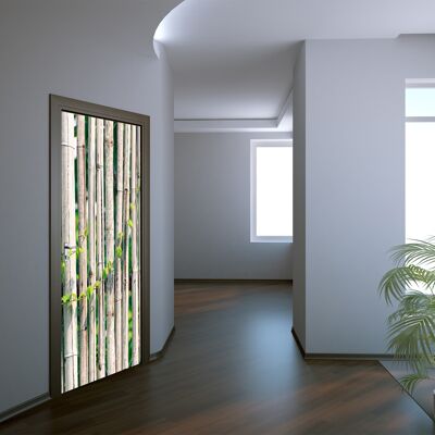 Adesivo per porta con recinzione in bambù Peel & Stick Vinile per porta Wrap Art Décor