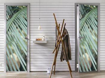 Autocollant de porte en feuilles de palmier Peel & Stick Vinyl Door Wrap Art Décor 3