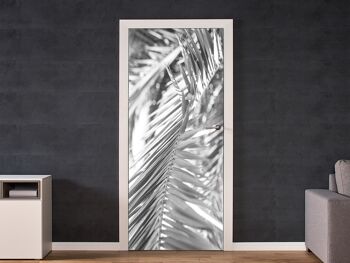 Feuilles de palmier en noir et blanc autocollant de porte Peel & Stick Vinyl Door Wrap Art Décor 2