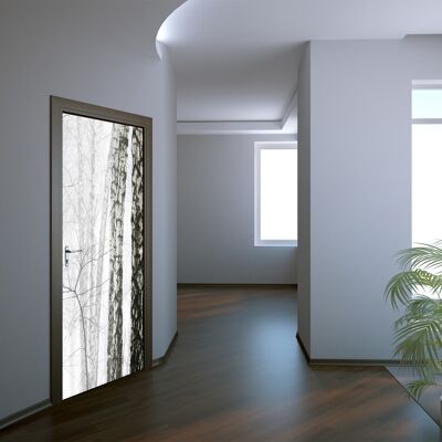 Winter Forest in Fog Adesivo per porte Peel & Stick Vinile per porte Wrap Art Decor