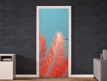 Autocollant de porte en palmier corail Peel & Stick Vinyl Door Wrap Art Décor 2