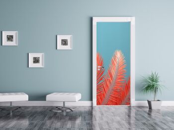 Autocollant de porte en palmier corail Peel & Stick Vinyl Door Wrap Art Décor 4