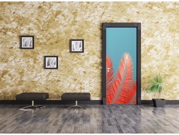 Autocollant de porte en palmier corail Peel & Stick Vinyl Door Wrap Art Décor 5