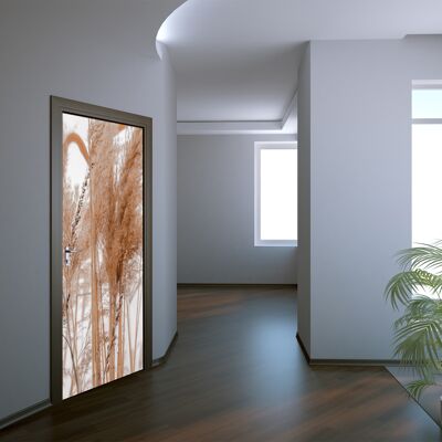 Calcomanía para puerta de hierba de pampa Peel & Stick Vinilo Envoltura para puerta Art Décor