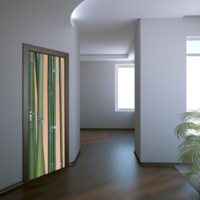 Calcomanía para puerta de árboles de bambú Peel & Stick Vinyl Door Wrap Art Décor