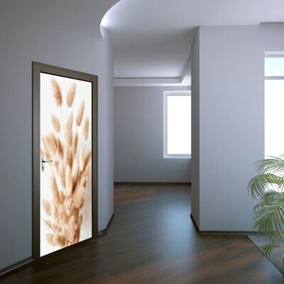 Fluffy Grass Door Sticker Peel & Stick Vinyl Door Wrap Art Décor