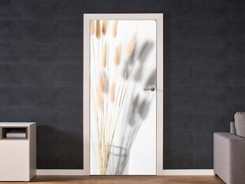 Autocollant de porte au design minimaliste floral Peel & Stick Vinyl Door Wrap Art Décor 2