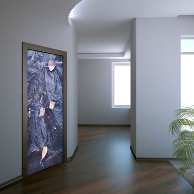 Frost Leaves Autocollant de porte Peel & Stick Vinyl Door Wrap Art Décor