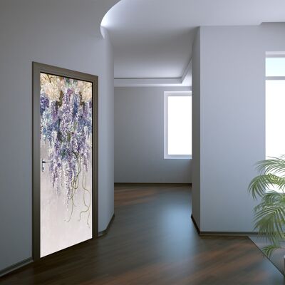 Rami di lillà sulla parete Adesivo per porta Peel & Stick Vinile per porta Wrap Art Décor