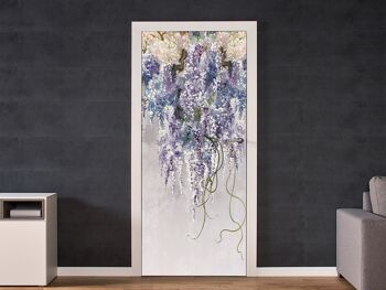 Branches de lilas sur le mur Autocollant de porte Peel & Stick Vinyl Door Wrap Art Décor 2