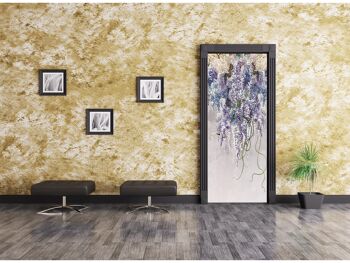 Branches de lilas sur le mur Autocollant de porte Peel & Stick Vinyl Door Wrap Art Décor 5