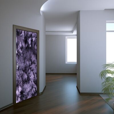 Purple Abstract Watercolour Door Sticker Peel & Stick Vinyl Door Wrap Art Décor
