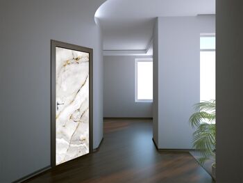 Autocollant de porte en marbre blanc et or Peel & Stick Vinyl Door Wrap Art Décor 1