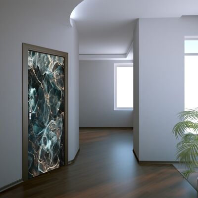 Mix di colori scuri Adesivo per porta in marmo Peel & Stick Vinyl Door Wrap Art Decor