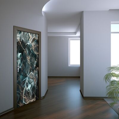 Mix of Dark Colours Marble Door Sticker Peel & Stick Vinyl Door Wrap Art Décor