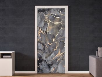 Mélange de couleurs de marbre autocollant de porte Peel & Stick Vinyl Door Wrap Art Décor 2