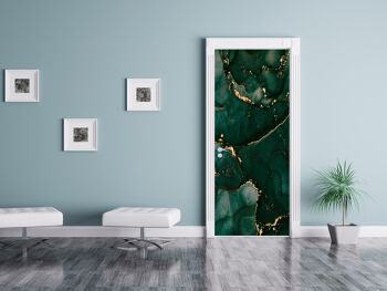 Autocollant de porte en marbre doré et vert Peel & Stick Vinyl Door Wrap Art Décor 4