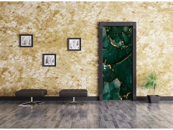 Autocollant de porte en marbre doré et vert Peel & Stick Vinyl Door Wrap Art Décor 5