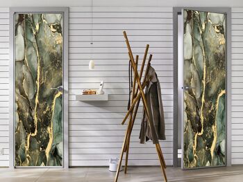 Incroyable autocollant de porte en marbre vert Peel & Stick Vinyl Door Wrap Art Décor 3