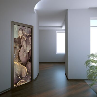 Calcomanía de puerta de arte fluido natural Peel & Stick Vinilo Envoltura de puerta Decoración de arte