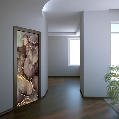 Autocollant de porte d'art fluide naturel Peel & Stick Vinyl Door Wrap Art Décor