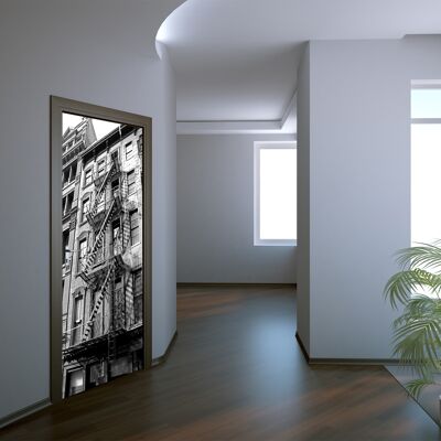 Autocollant de porte Old Bulding Peel & Stick Vinyl Door Wrap Art Décor