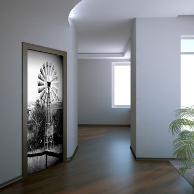 Molino de viento paisaje puerta pegatina Peel & Stick vinilo puerta envoltura arte decoración