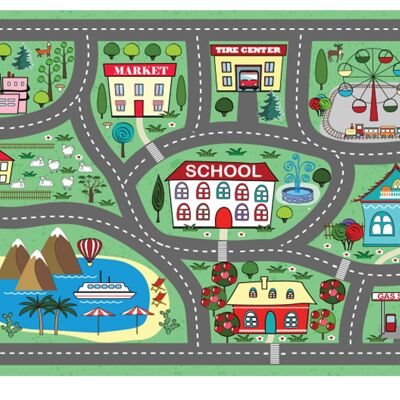 City Road Map For Kids Laminated Vinyl Cover Self-Adhesive for Desk and Tables