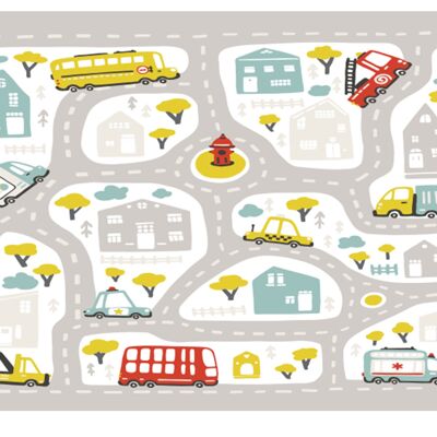 White Road Map For Kids Laminated Vinyl Cover Self-Adhesive for Desk and Tables