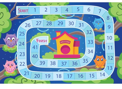 Owl Game Board For Kids Laminated Vinyl Cover Self-Adhesive for Desk and Tables