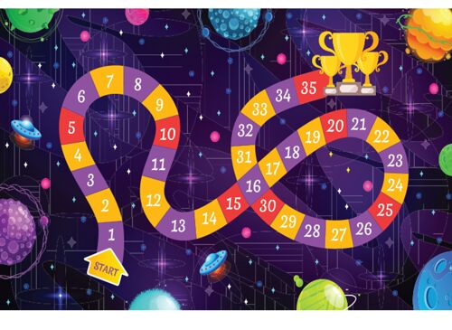 Galaxy Game Board For Kids Laminated Vinyl Cover Self-Adhesive for Desk Tables