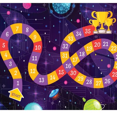 Galaxy Game Board For Kids Laminated Vinyl Cover Self-Adhesive for Desk Tables