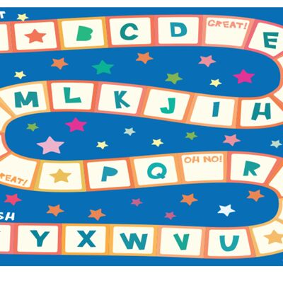 Alphabet-Spiel für Kinder Laminierte Vinylabdeckung, selbstklebend, für Schreibtisch und Tische