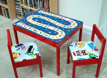 Jeu de l'alphabet pour enfants Couverture en vinyle laminé auto-adhésif pour bureau et tables 3