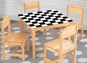 Plateau de jeu d'échecs en vinyle laminé auto-adhésif pour bureau et tables 4