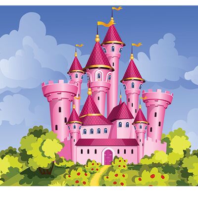 Princess Castle For Kids Laminated Vinyl Cover Self-Adhesive for Desk and Tables
