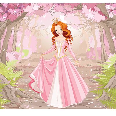 Princess in the Forest Laminated Vinyl Cover Self-Adhesive for Desk and Tables