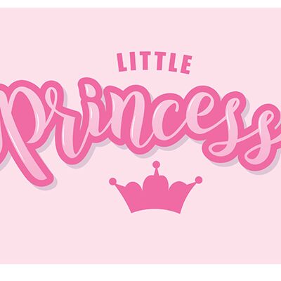 Kleine Prinzessin für Kinder Laminierte Vinylabdeckung, selbstklebend für Schreibtisch und Tische