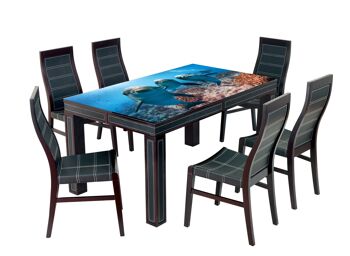 Housse en vinyle laminé Ocean Dolphins Diver autocollante pour bureau et tables 6