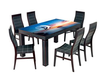 Housse en vinyle laminé coucher de soleil océan dauphins auto-adhésif pour bureau et tables 6