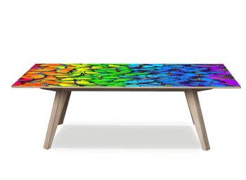 Couverture en vinyle laminé papillons arc-en-ciel auto-adhésif pour bureau et tables 4